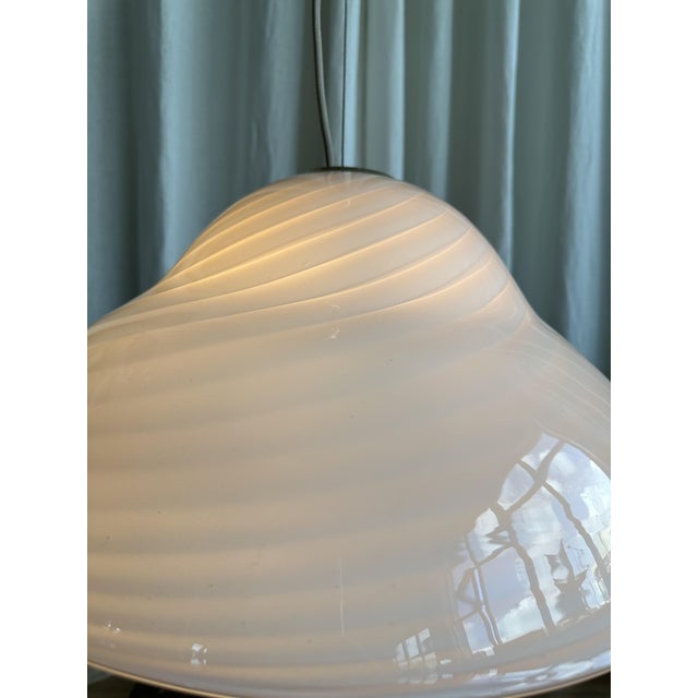 Baby Pink Swirl Murano Glass Pendant, 1970s For Sale - Image 10 of 18