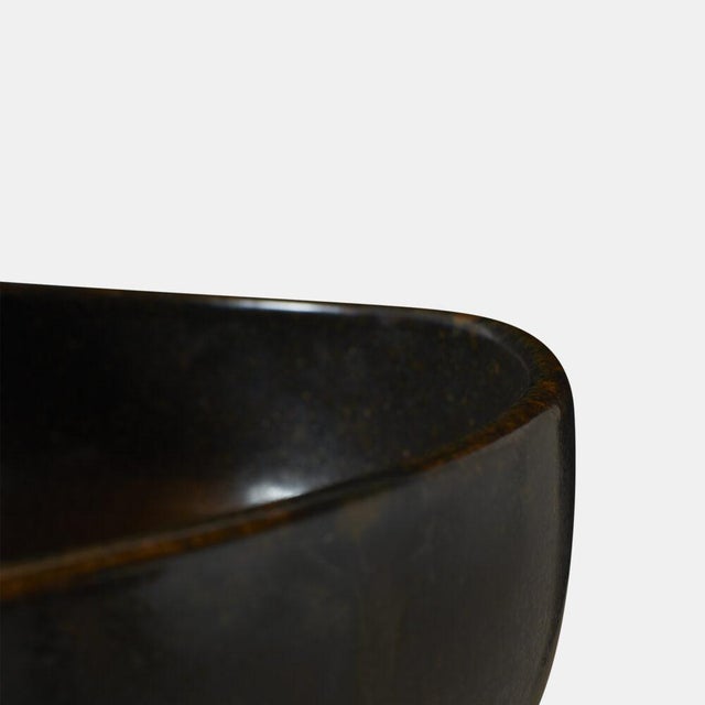 1950s Deep Ceramic Brown Bowl by Eva Staehr-Nielsen For Sale - Image 5 of 6