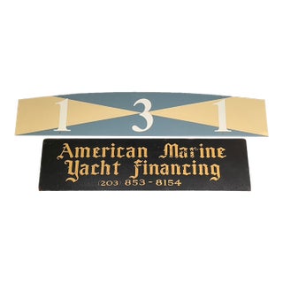 Vintage Complementary Marine Yacht Trade Signs—A Pair For Sale