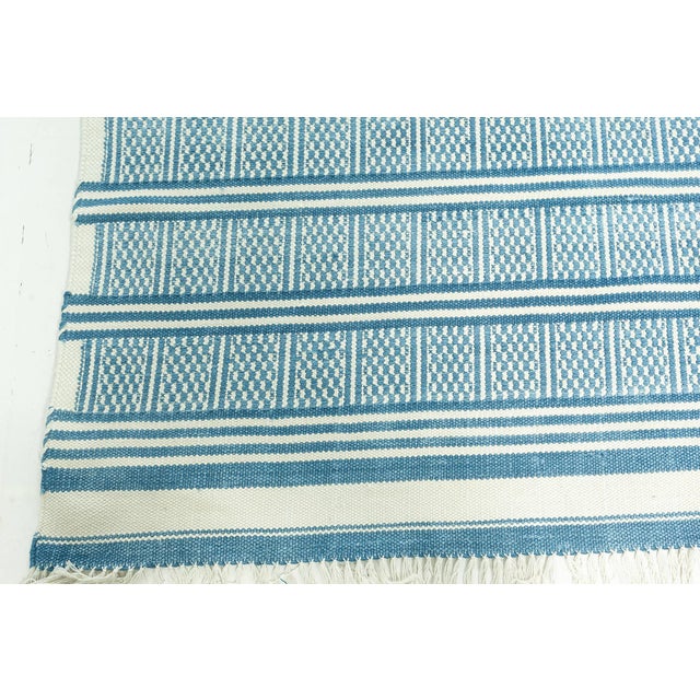 Early 21st Century Large Traditional Style Modern Blue Dhurrie Rug by Doris Leslie Blau For Sale - Image 5 of 8