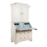 19th Century Swedish White Gustavian Pine Secretary For Sale
