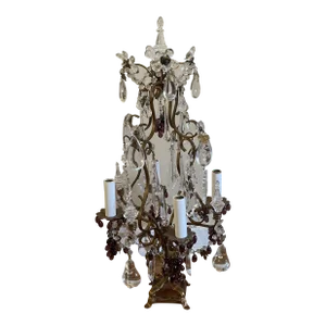 Early 20th Century Italian Crystal Candelabra Lamp