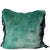 Lush vegan Fur in a muted emerald green shade with lateral bullion fringe in teal. Size 45 cm × 45 cm | 17.7" × 17.7"...