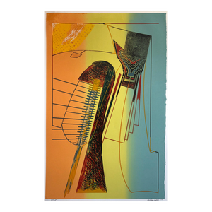 William Schwedler, Surrealist Architectural Landscape "Fall for it" 1970s Chicago Modernist, 1978