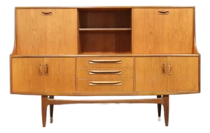 Mid Century Modern Vintage Teak Credenza Hutch Buffet by G Plan Danish Style