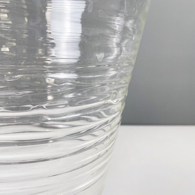 Glass Modern Italian Glass Vase with Round Shape and Spiral by Roberto Faccioli, 1990s For Sale - Image 7 of 9