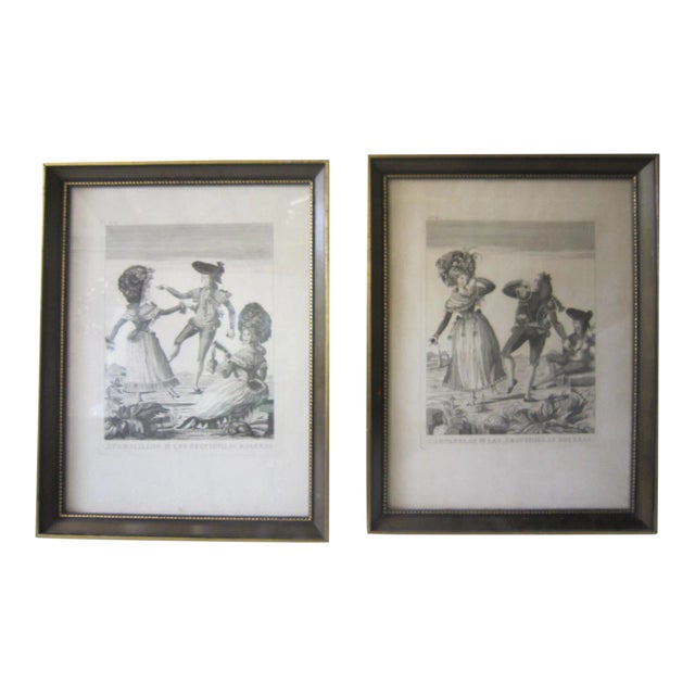 18th Century Spanish Framed Prints - A Pair For Sale