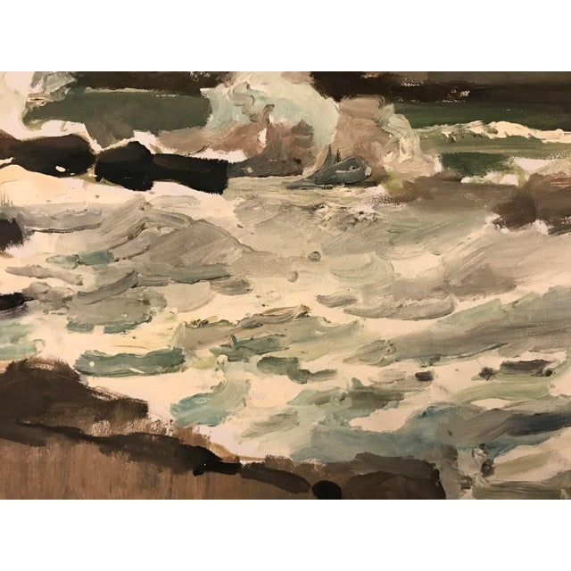 Crashing Waves Original Oil Seascape Painting by David Beynon Pena For Sale - Image 4 of 5
