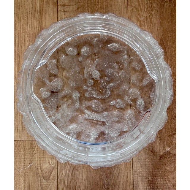 Large Mid-Century Modern Ice Glass Ceiling Lamp from Glashütte Limburg, 1960s For Sale - Image 6 of 10