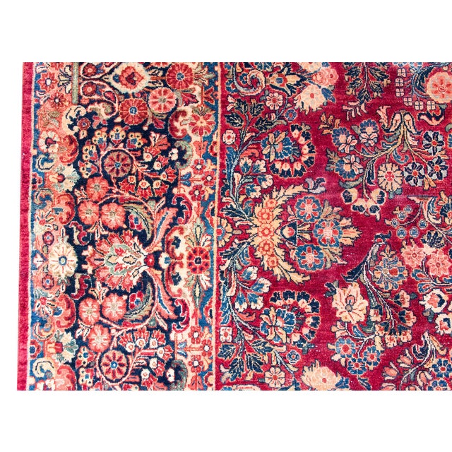 Textile Early 20th Century Persian Sarouk Rug For Sale - Image 7 of 15