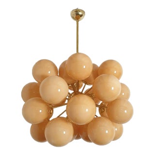 Large Amber Glass Sputnik Chandelier, Italy 1990s For Sale