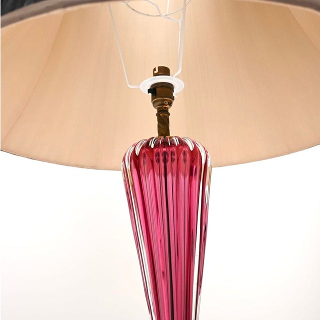 Glass Large Italian Murano Glass Table Lamps, 1960, Set of 2 For Sale - Image 7 of 11