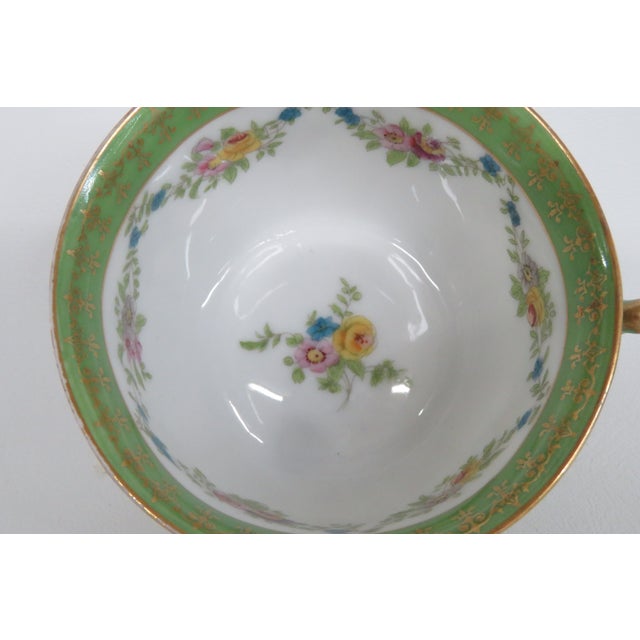 Ceramic Late 20th Century Limoges T and v Flower Tea Cup and Saucer Set 4508b For Sale - Image 7 of 15