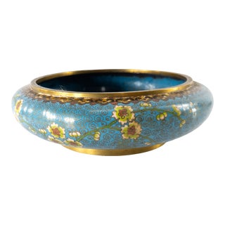 20th Century Chinese Cloisonne Enamel Low Narcissus Bowl For Sale