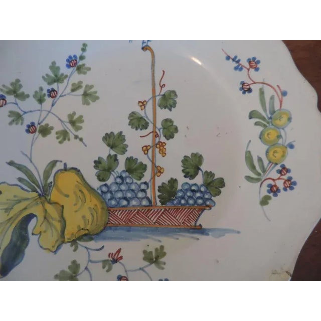 Delft 18th Century French Faience Tin Glaze Delft Pottery Plate For Sale - Image 4 of 8
