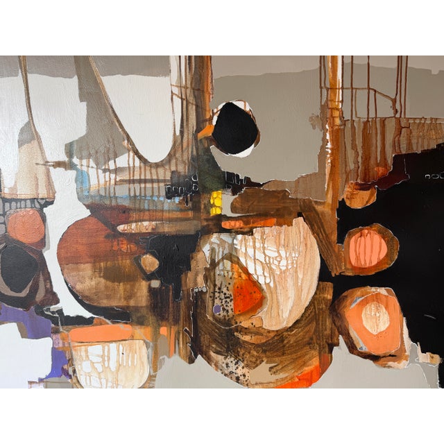 Large- 1970s Vintage Gregory Hawthorne Expressionist Abstract Acrylic on Masonite Painting, Framed For Sale - Image 9 of 13