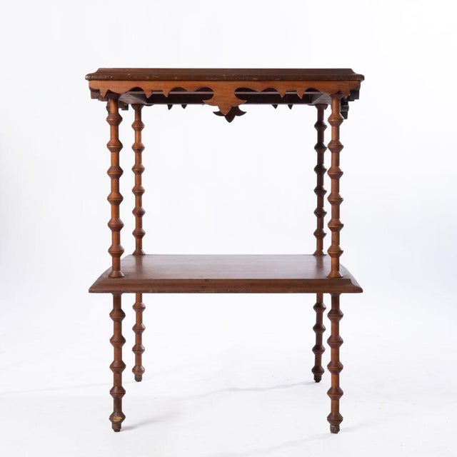 Early 20th Century Early 20th Century Table With Spool Legs and Fancy Apron For Sale - Image 5 of 7