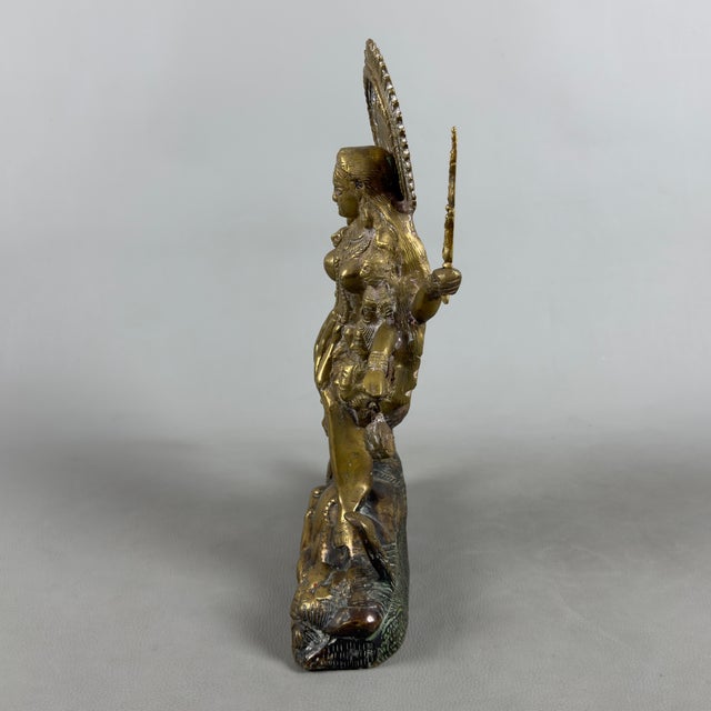 Artigianale, Antica Scultura In Bronzo Divinità Indù Kali Su Shiva Esposizione XX Sec., Bronze For Sale - Image 3 of 14