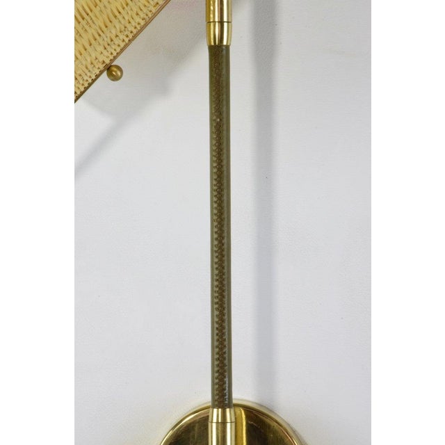 Ancora-W2 Contemporary Polished Brass Wicker Wall Light Sconce Jonathan Amar For Sale - Image 11 of 13