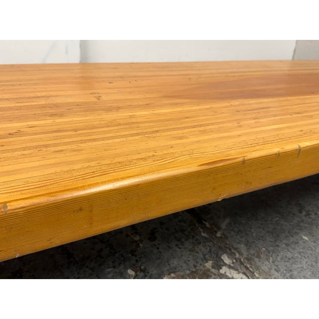 French Low Wood Table + Chrome Supports, Vintage For Sale - Image 11 of 12