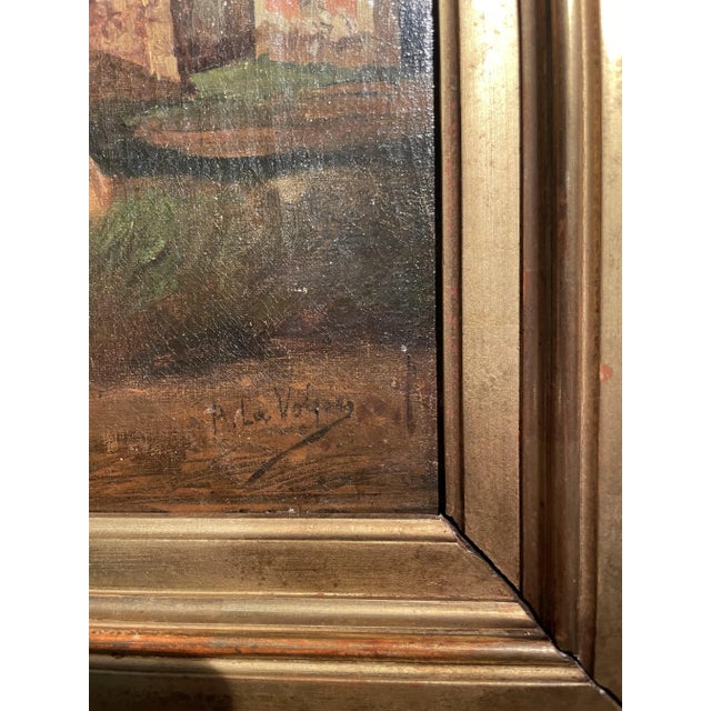 Alessandro La Volpe, View of Pompeii, Oil on Canvas, 1800s, Framed For Sale - Image 7 of 9