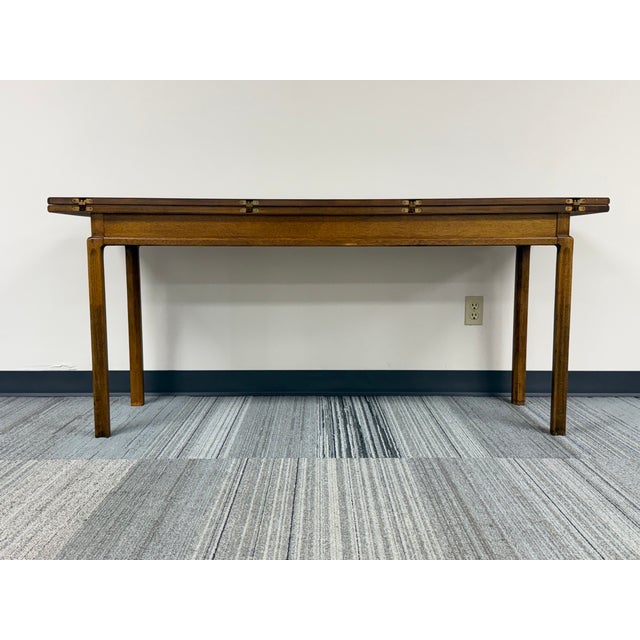 Brown Mid-Century Modern Sofa Table Converts to a Dining Table For Sale - Image 8 of 12