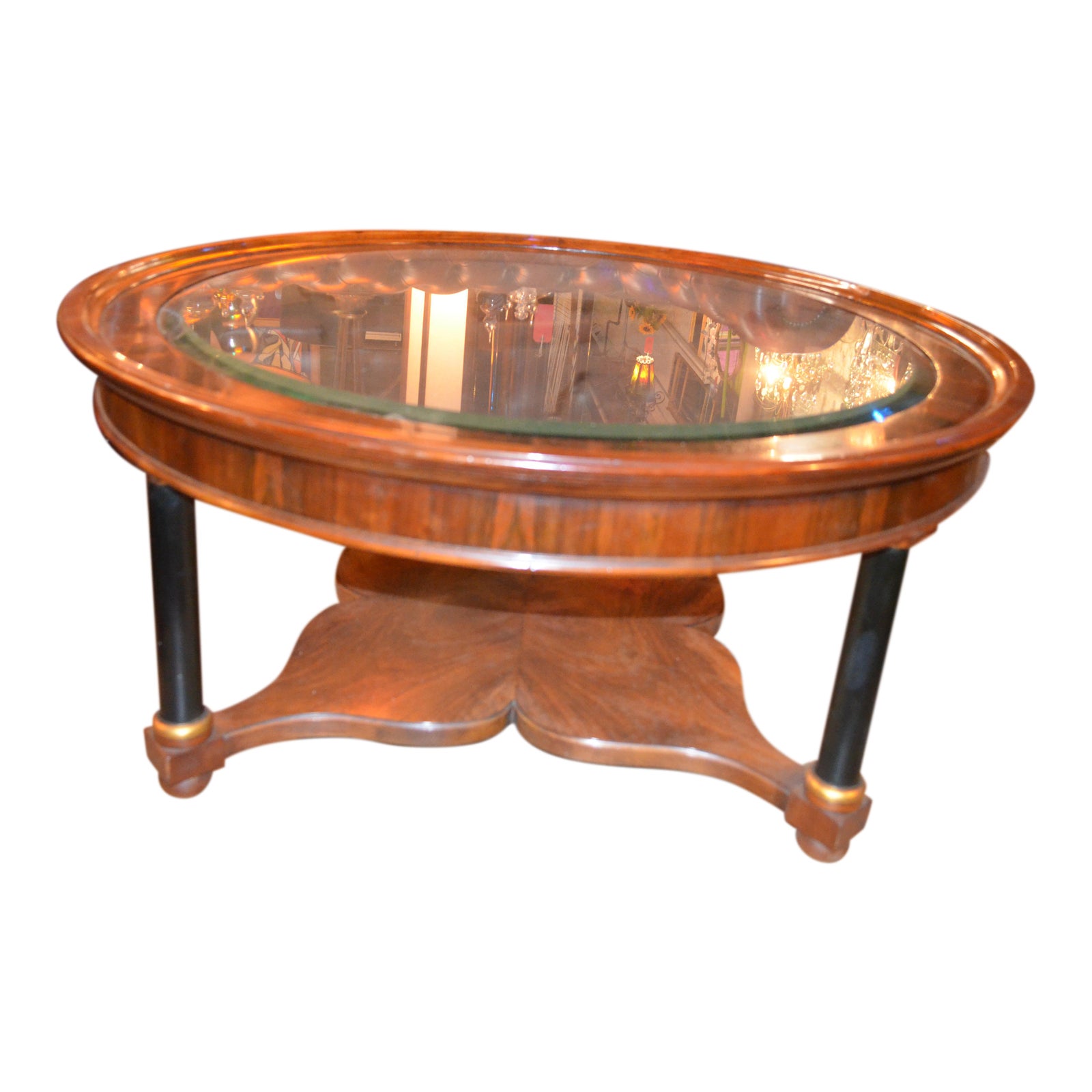John Beveled Glass Round Coffee Table Chairish