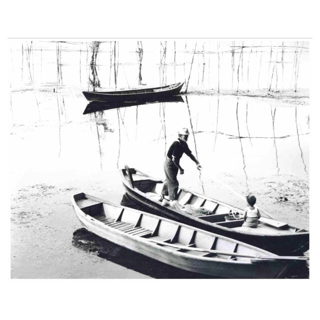 Harold Miller Null, Fisherman with Child, Original Photograph, 1950s For Sale