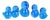 Five Duck Figurines in Blue Art Glass by Josef Marcolin for FM Ronneby, 1970s, Set of 5 For Sale
