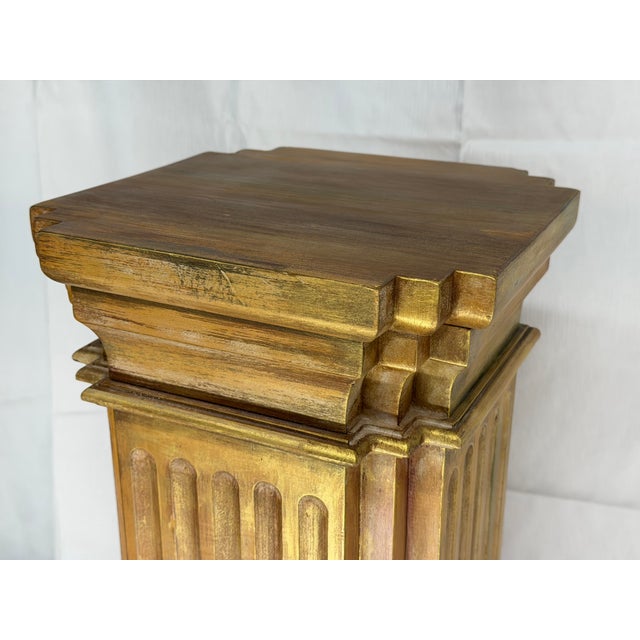 Neoclassical Rare Vintage Ethan Allen "Collector's Classics" Hand-Carved Italian Pedestal Column For Sale - Image 3 of 6