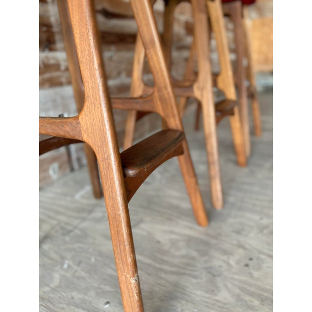Mid-Century Modern Barstools | Set of 3 in the Style of Erik Buch for Oddense Møbler For Sale - Image 9 of 12