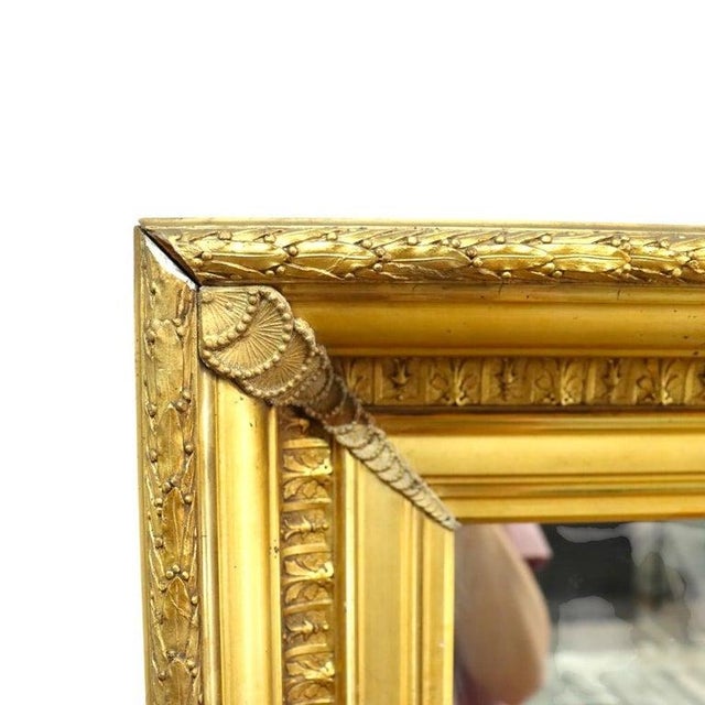 Oversized Antique Gilt Wood Mirror C1890 For Sale - Image 4 of 7