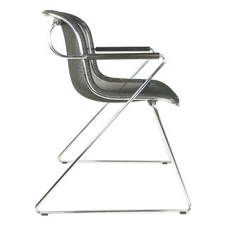 Penelope Armchair in Black and Chrome-Plated Metal by C. Pollock for Anonima Castelli, 1982 For Sale