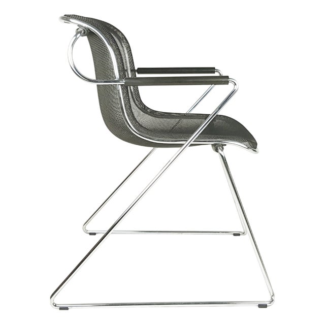 Penelope Armchair in Black and Chrome-Plated Metal by C. Pollock for Anonima Castelli, 1982 For Sale