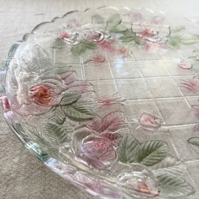 1980s Vintage Studio Nova Retired Beauty Rose Serving Platter by Mikasa For Sale - Image 5 of 5