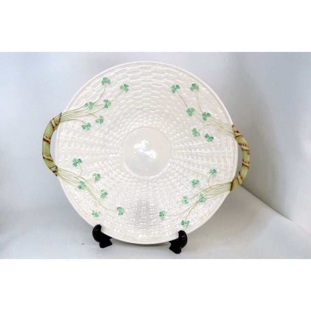 Mid 20th Century Belleek Classic Mid Century Shamrock Tea Ware Cake Plate Irish Porcelain 4690b For Sale - Image 18 of 18