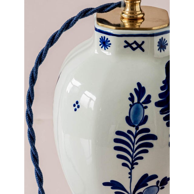 Blue Royal Delft Blue Louis XV Table Lamps, New Pleated Lampshades, Set of 2 For Sale - Image 8 of 16