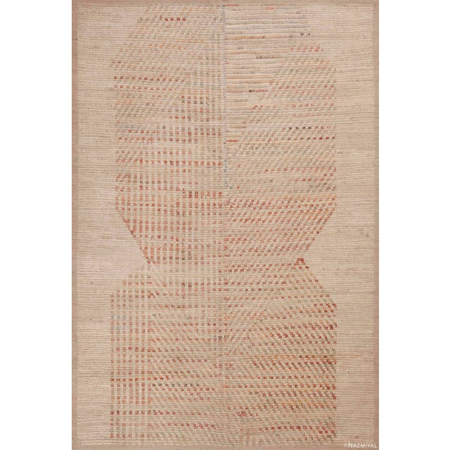 Nazmiyal Collection Contemporary Tribal Rustic Handmade Wool Pile Modern Area Rug For Sale