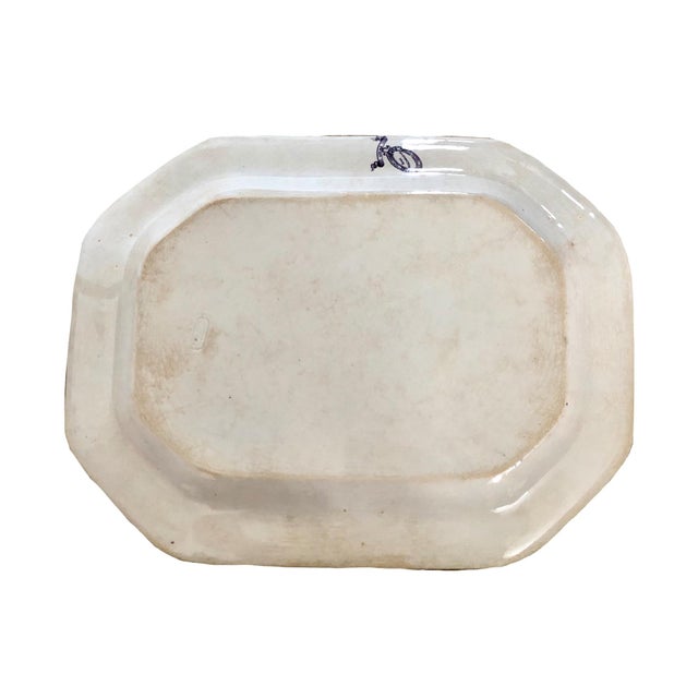 English 19th C. English Staffordshire Octagonal Platter For Sale - Image 3 of 3