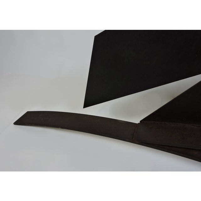 Brown Large Abstract Welded Steel Sculpture "Bird on a Limb" by David Tothero For Sale - Image 8 of 10