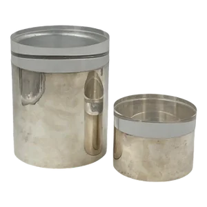Modernist Lucite and Silver-Plate Set of Boxes, Mellerio Paris, France 1970s