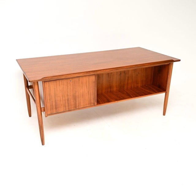 Wood Vintage Swedish Walnut Desk by Goran Strand for Lelangs Mobelfabrik, 1960s For Sale - Image 7 of 15