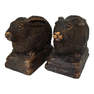 Arts and Crafts Rabbit Bookends - a Pair For Sale
