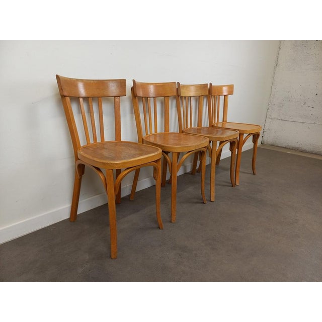 Bistro Chairs from Baumann, 1960s, Set of 4, in Good conditions. Designed 1960 to 1969 This piece has an attribution mark,...