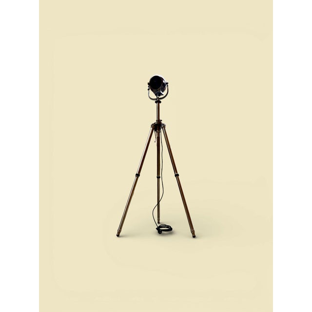Vintage English Aluminum Tripod Theater Spotlight from Gitzo, France, 1950s For Sale - Image 9 of 18