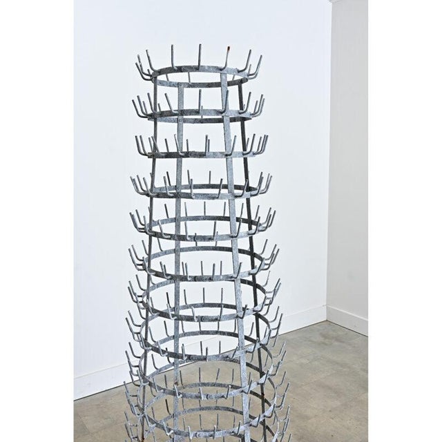 French 1920s Massive Zinc Bottle Drying Rack For Sale In Baton Rouge - Image 6 of 12