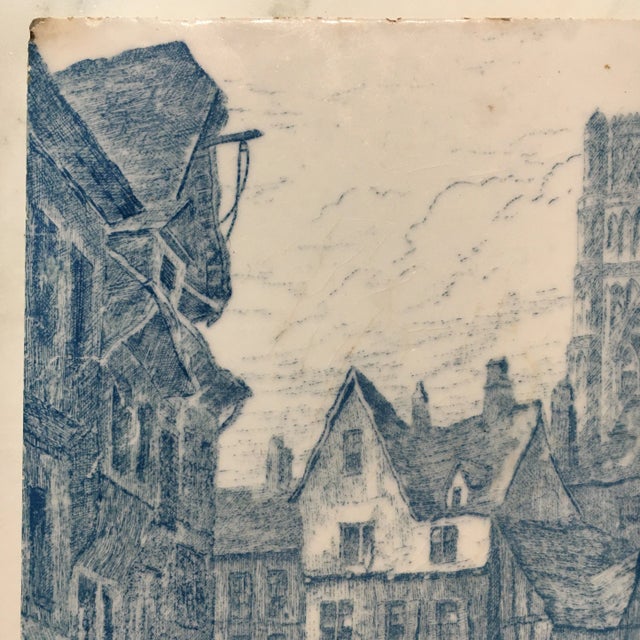 English Minton Views Series Tile of Rodez Cathedral, Swetnam - 1885 For Sale - Image 3 of 8