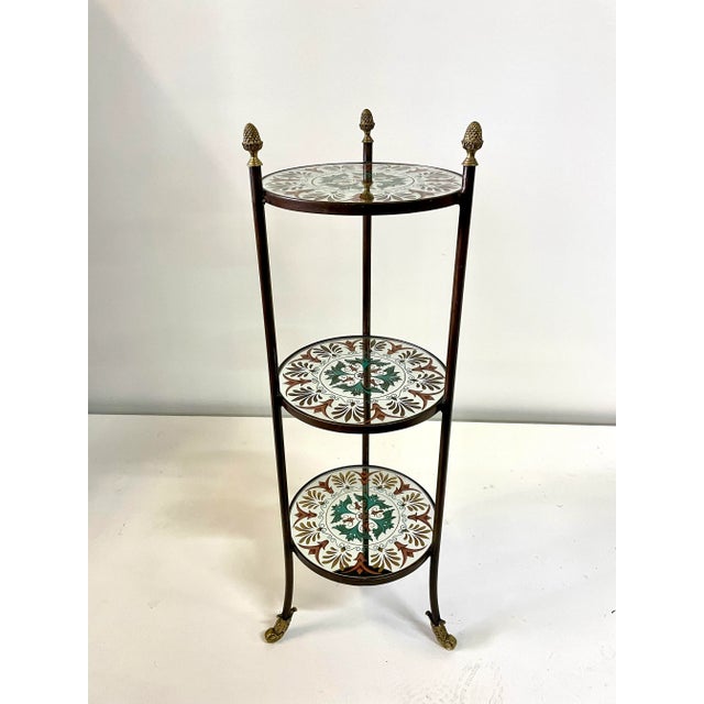 Three-Tier Reverse Painted Mirrored Shelf For Sale - Image 10 of 10