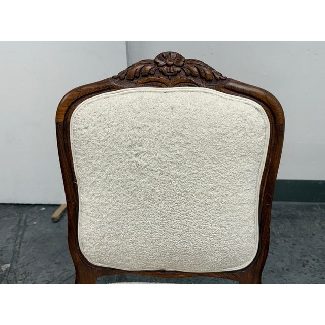 Wood French Louis XV Style Carved Wood Side Chair, Vintage For Sale - Image 7 of 12