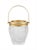 Traditional Mid 20th Century Belgian Val Saint Lambert Cut Crystal Ice Bucket With Gilded Spoon & Ice Disc - Rare 3 Piece Bar Set For Sale - Image 3 of 9
